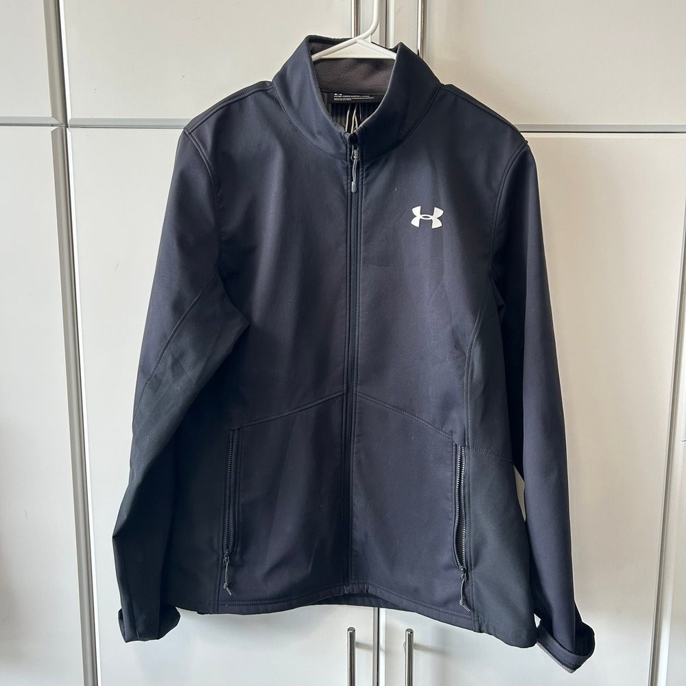 Under Armour ColdGear Infrared Softshell Jacket Mens Large Black Full Zip Fitted